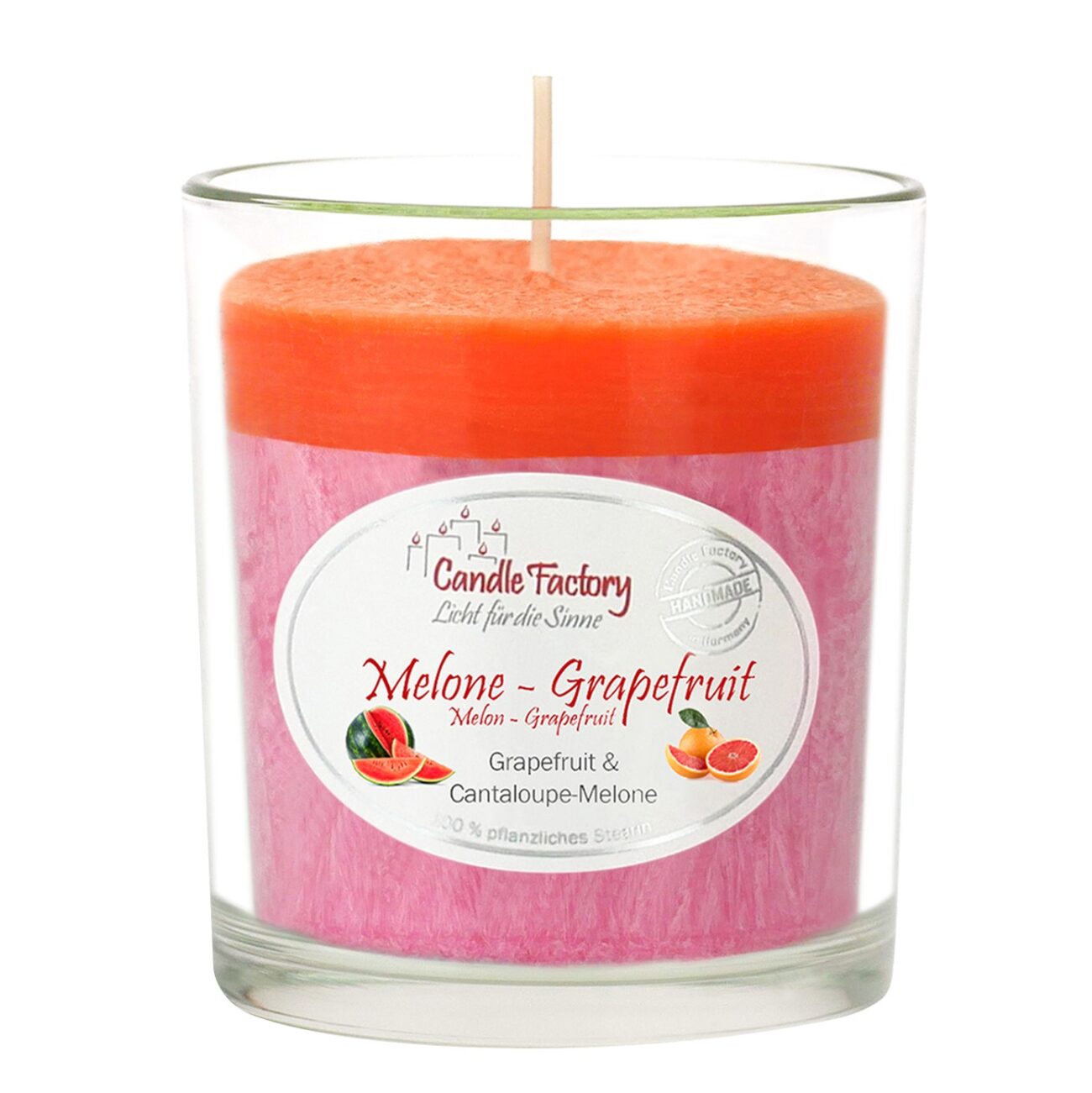 MELONE-GRAPEFRUIT - Duftkerze im formschönen Whiskybecher