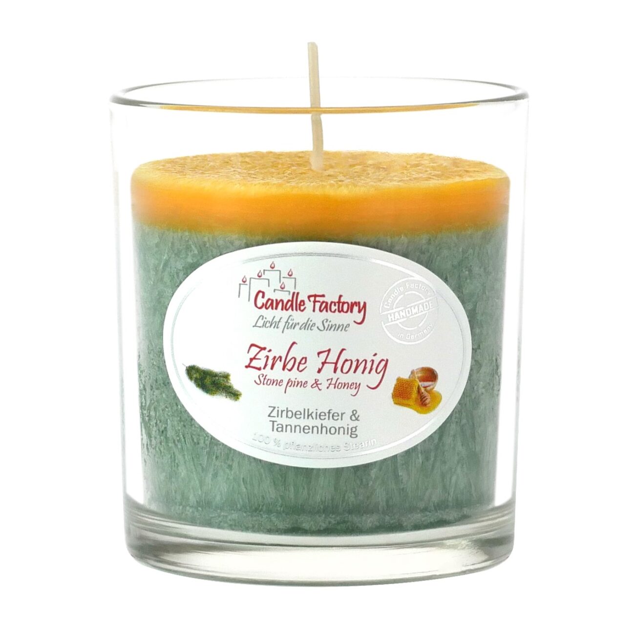 ZIRBE HONIG - Duftkerze im formschönen Whiskybecher