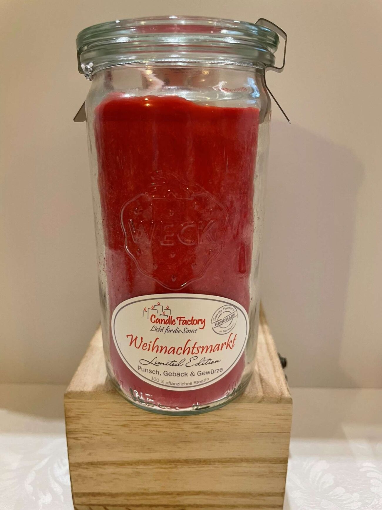 WEIHNACHTSMARKT   -  Die Duftkerze im Glas der Marke Weck®   Mini Jumbo